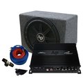 Audiopipemap Audiopipemap APSB12112PX 12 in. 1000W Single Bass Loaded 12 in. Subwoofer Enclosure Box with Amp Kit APSB12112PX